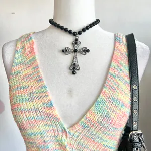 Rainbow Knit Tank Top, Retro, Y2K, Rave,‎ Festival, Vacation, Small, Pride thumbnail 2