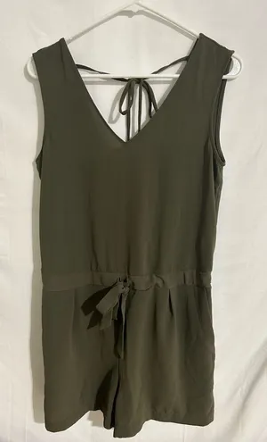 Zara Tie-Back‎ Army Green Romper Size XS thumbnail 1