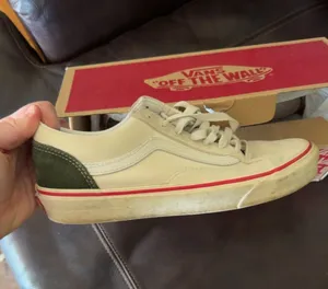 Tan and green vans thumbnail 1