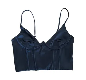 White Fox Boutique - Acacia Bustier Crop Top in Black thumbnail 1