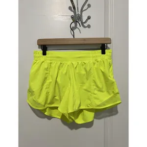 Lululemon Hotty Hot Short II *Long 4" Highlight Yellow Size 10 Athletic Yoga Run thumbnail 3
