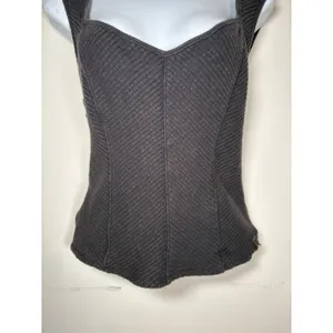 We The Free Corset Top Brown Ribbed Sweetheart Neck Sleeveless Coquette Medium thumbnail 5