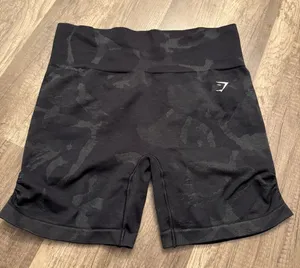 Gymshark Black Camo Seamless Biker Shorts High Waisted Compression thumbnail 1
