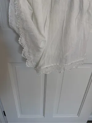 Aerie White Cotton Gauze Wrap Romper Lace Trim Boho Size Medium thumbnail 4