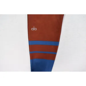Alo Yoga High Waist Colorblock Striped Leggings Blue Rust Orange Small thumbnail 3