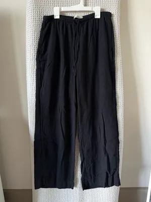 Abercrombie Wide Leg Pull On Pants Black thumbnail 2