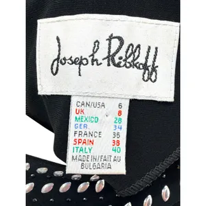 Joseph Ribkoff Black Studded‎ Peplum Top Sleeveless Mesh Zipper Blouse Size 6 thumbnail 3