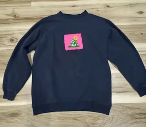 Vintage Lee Navy Frog Crewneck Sweatshirt 90’s Women’s Medium thumbnail 1
