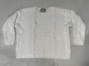 Vintage Abercrombie & Fitch Cable Knit Sweater Hand Made Grandpacore SZ S Thick thumbnail 1