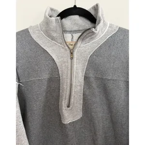 We The Free x Free People‎ Kassey Half Zip Sweatshirt Two Tone Gray Size Medium thumbnail 3