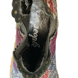 Free People Brayden Western Booties Black Kilim Woven Studded Leather 37 Womens thumbnail 4