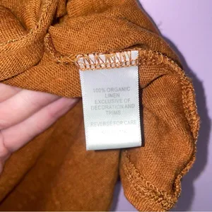 Garnet Hill Embroidered Organic-Linen Split-Neck Tee Size L Casual Boho Peasant thumbnail 7