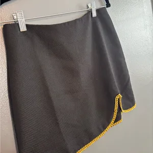 NWT Line and Dot Wild Black & Gold Chain Skirt thumbnail 5