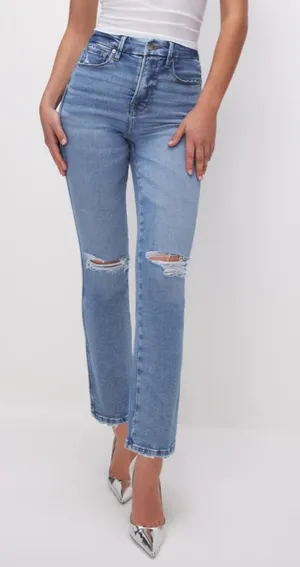 Good American Jeans High-Rise Good Curve Straight thumbnail 1