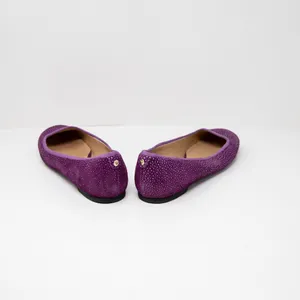 Emporio Armani Genuine Suede Leather Textured Round Toe Slip On Ballet Flats 10 thumbnail 3