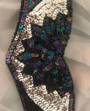 Vintage 80’s Style Black & Silver Sequin Belt thumbnail 1