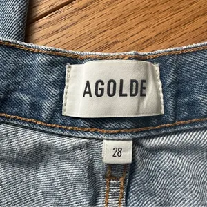 Agolde Leena Baby Flare Raw Hem Jeans Women’s 28 Blue thumbnail 7
