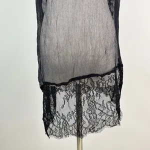 NWOT Johnny Was Silk Black Sheer Floral Embroidered Lace Tank Top Sz S thumbnail 7