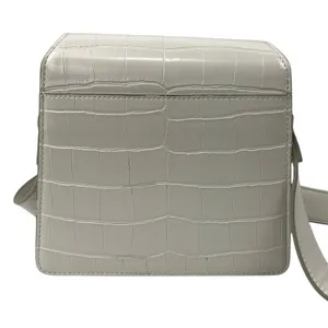 JW Pei Women's White Leather Croc Snap The Fae Crossbody Handbag One Size thumbnail 3