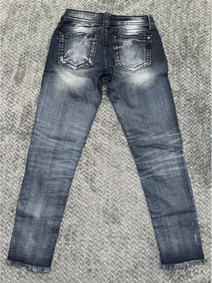 Miss Me Womens Ankle Skinny Medium Wash Embroidered Mid Rise Sz 25 thumbnail 5