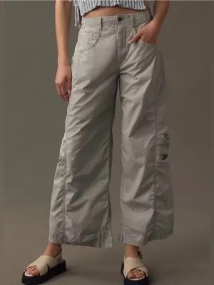 Anthropologie Pilcro Parachute Curve Barrel Wide Leg Cotton Coastal Pants 27 thumbnail 2
