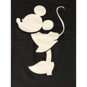 Black Laval T Shirt White Kissing Minnie Mouse Front Graphic Size M Outline NWOT thumbnail 2