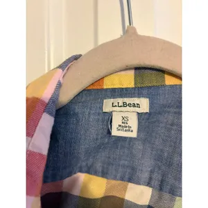 LLBean Women's Plaid‎ Button Up Shirt Multi Color Long Sleeve Casual Top XS thumbnail 7