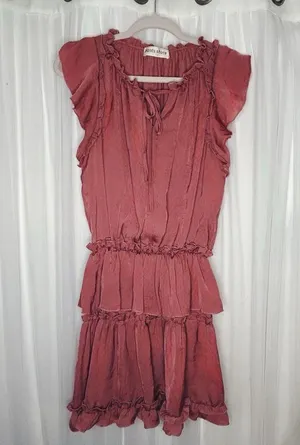 Pink Ruffled Tiered Mini Sundress thumbnail 1