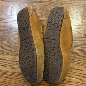 UGG Tan Suede Moccasin Slippers, 6 thumbnail 2