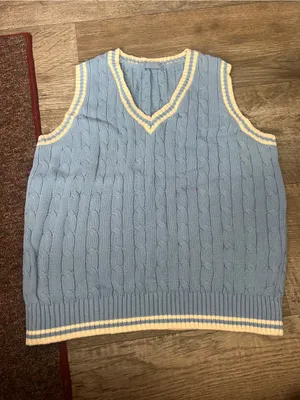 Brandy Melville John galt blue knit sweater vest thumbnail 5