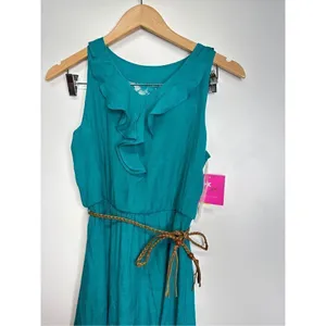 I.N San Francisco Dress Junior Size 16 Green High Low Sleeveless NWT‎ thumbnail 3