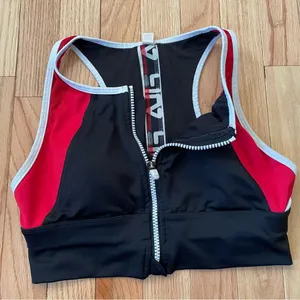 Fila Sports Bra Womens Small Black Red Logo Racerback Gym Workout Ladies thumbnail 3
