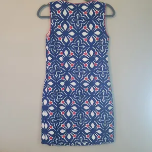 Vineyard Vines Red, White, and Blue Whale Tail Tile Embroidered Dress thumbnail 4
