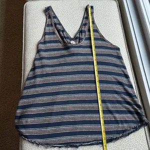 We The Free Best Night Twist Racerback Navy Striped Tank Top Size S thumbnail 9