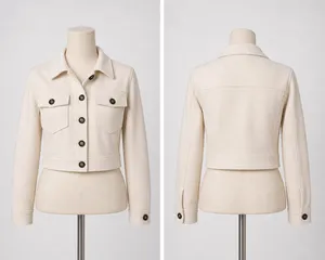 MELLODAY Soft Light Beige Button Jacket thumbnail 2