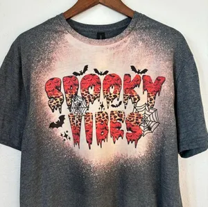 Gildan Grey Halloween Graphic Crew Neck T-Shirt thumbnail 3