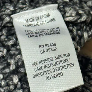 Theory Women's Cotton Wool Blend Cable‎ Knit Crewneck Chunky Sweater Charcoal Sm thumbnail 8
