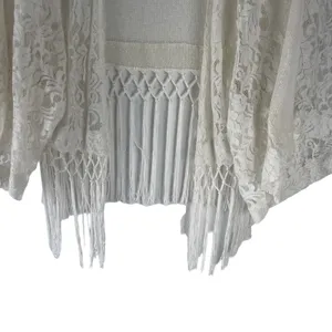 Miss Me Y2k‎ Women's Small White Cottage Western Kimono Coastal Cowgirl Top thumbnail 3