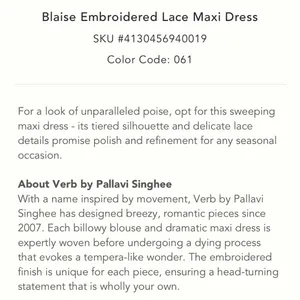 Blaise Embroidered Lace Maxi by Verb thumbnail 4