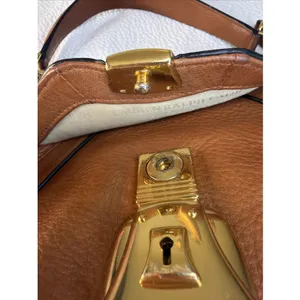 Lauren Ralph Lauren Leather Saddle Crossbody Handbag Purse thumbnail 4
