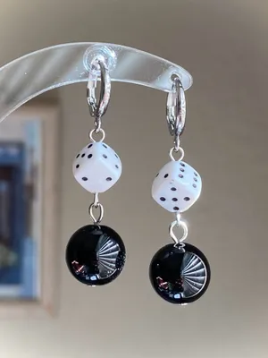 Handmade y2k funky unique dangle earrings 🌀🖤 thumbnail 1