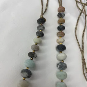 Amazonite Stone Multi Beaded Adjustable Cord Necklace OS Bohemian Boho Colorful thumbnail 7