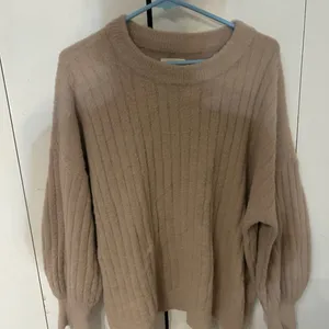 Aerie Soft Brown Ribbed Crew Neck Sweater thumbnail 3
