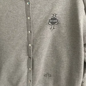Vintage Y2K Harley‎ Davidson Snap Up Sweatshirt Women’s L Jamestown Heather Gray thumbnail 4