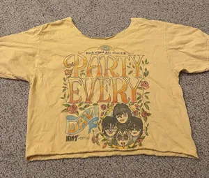 Cropped Tee Shirt Yellow Size M thumbnail 1