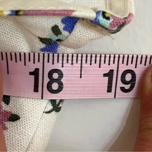 Women's Zara Linen Blend Floral Print Cottage Festival Crop Top Size Large White thumbnail 9