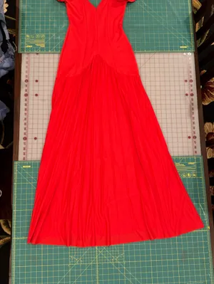 ASOS Red Flutter Sleeve V-Neck Maxi Gown thumbnail 9