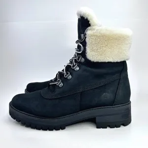 Timberland Courmayeur Valley Black Leather Lace Up Ankle Boots US 9 A1RPD Winter thumbnail 3