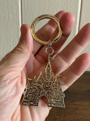 Disney Parks Silver Filigree Castle Keychain Metal Disneyland Souvenir thumbnail 2