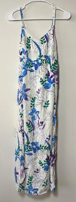 Isabel White and Blue Floral Maternity Dress - Size Small thumbnail 1